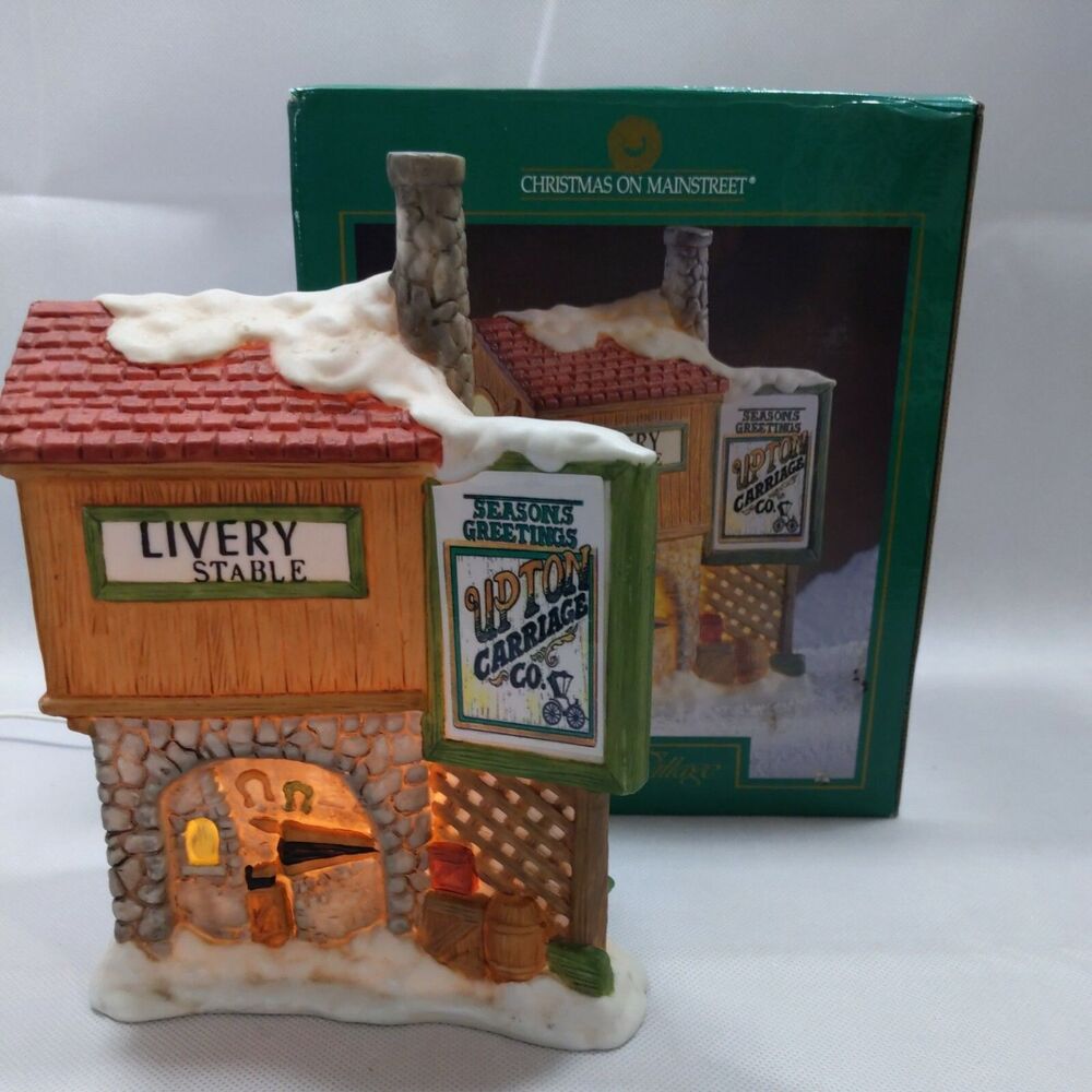 Department 18 Ceramic Livery Stable Lighted Christmas On Mainstreet Village